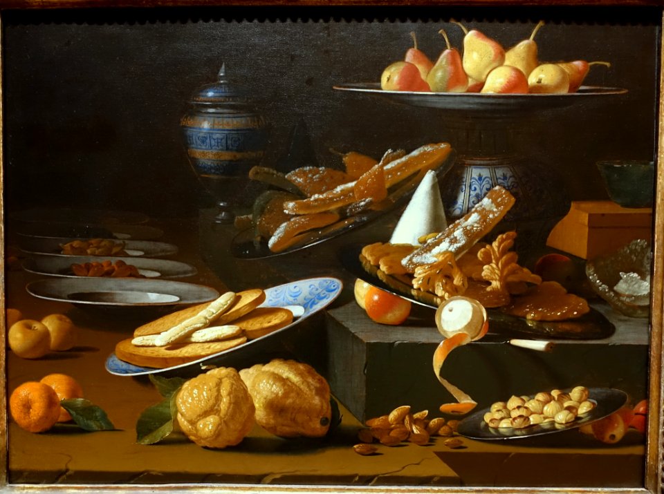 Still life with plates, by Cristoforo Munari, Italy, c. 1700-1710, oil on canvas - John and Mable Ringling Museum of Art - Sarasota, FL - DSC00770