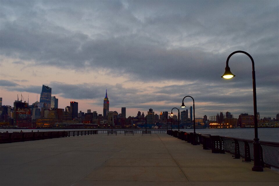 Lights lamp post clouds