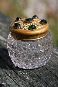 Vintage perfume jar jar sparkle photo