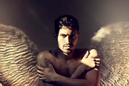 Man angel wings