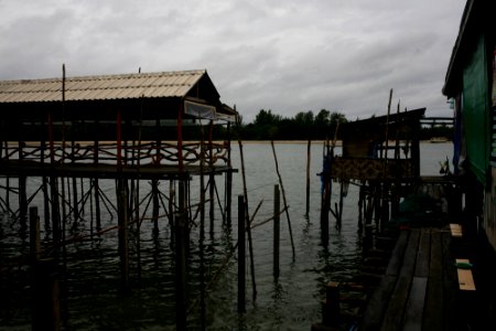 Stilt house in Ban Saladan, Krabi province, Thailand photo