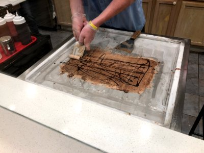 Stir-fried ice cream being prepared, East Cobb, GA Mar 2018