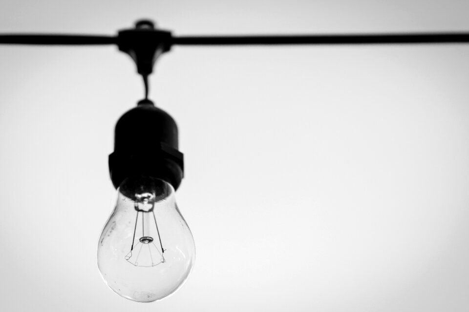 Incandescent light bulb hanging bulb