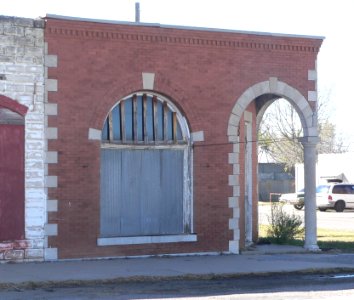 Stock Exchange Bank bldg (Fargo OK) from SE 2