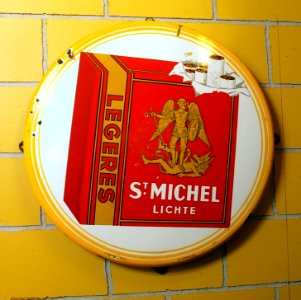 StMichel legeres enamel advertising sign