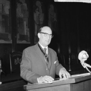 Stedentennistoernooi 1964, overzicht Raadszaal, Bestanddeelnr 917-0125