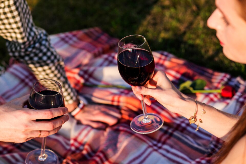 Champagne couple drink