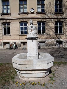 Stockentenbrunnen in Weimar, Thüringen