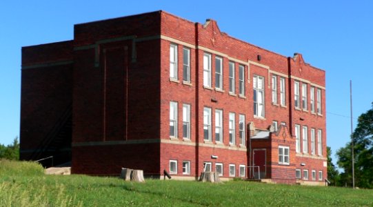 Steele City, Nebraska school from NW 3