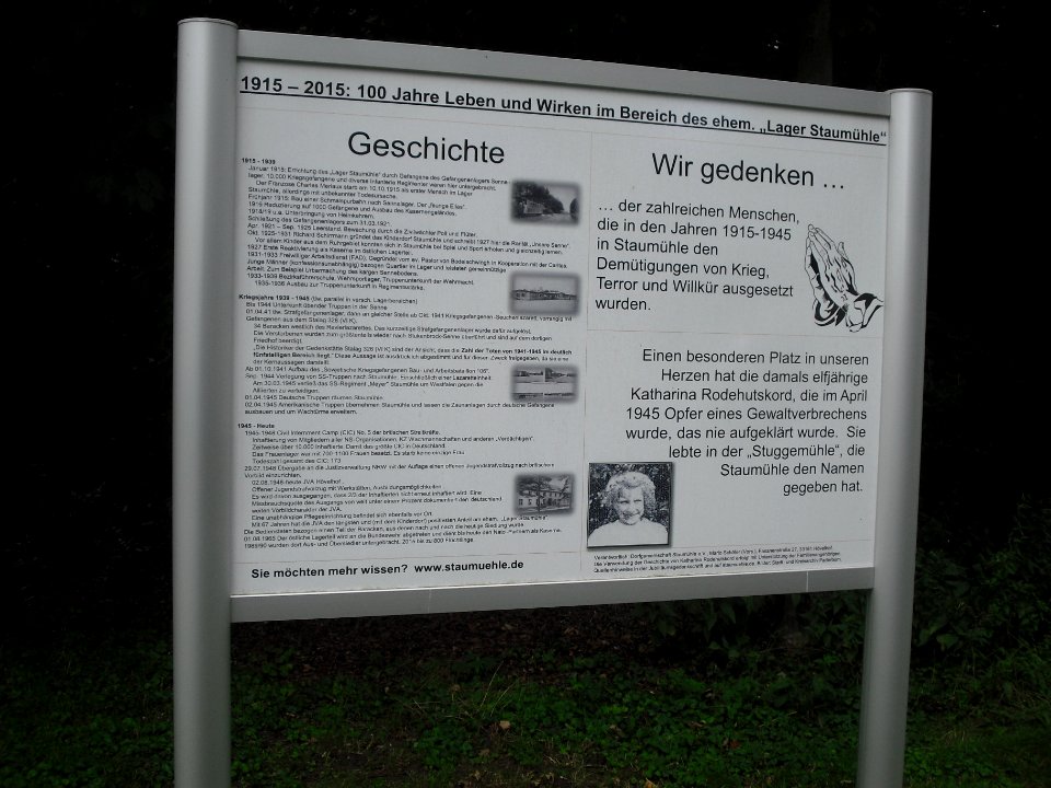 Staumühle - Lager - Informationstafel