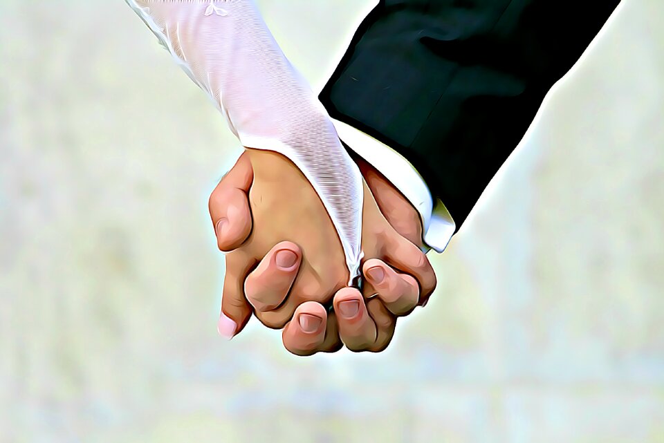 Hands wedding bride