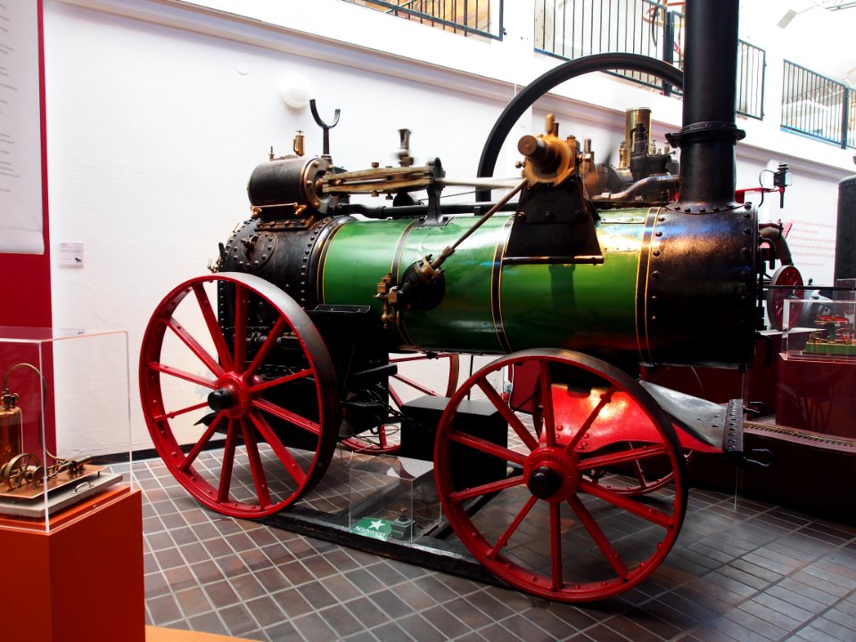 Steam engine traktor, HC Petersen & Co, General Agenter Kjøbenhavn, at the Teknikens och Sjöfartens hus, Science and Maritime House pic2