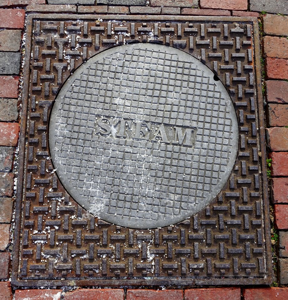Steam - manhole cover - Harvard University - Cambridge, MA - DSC02602