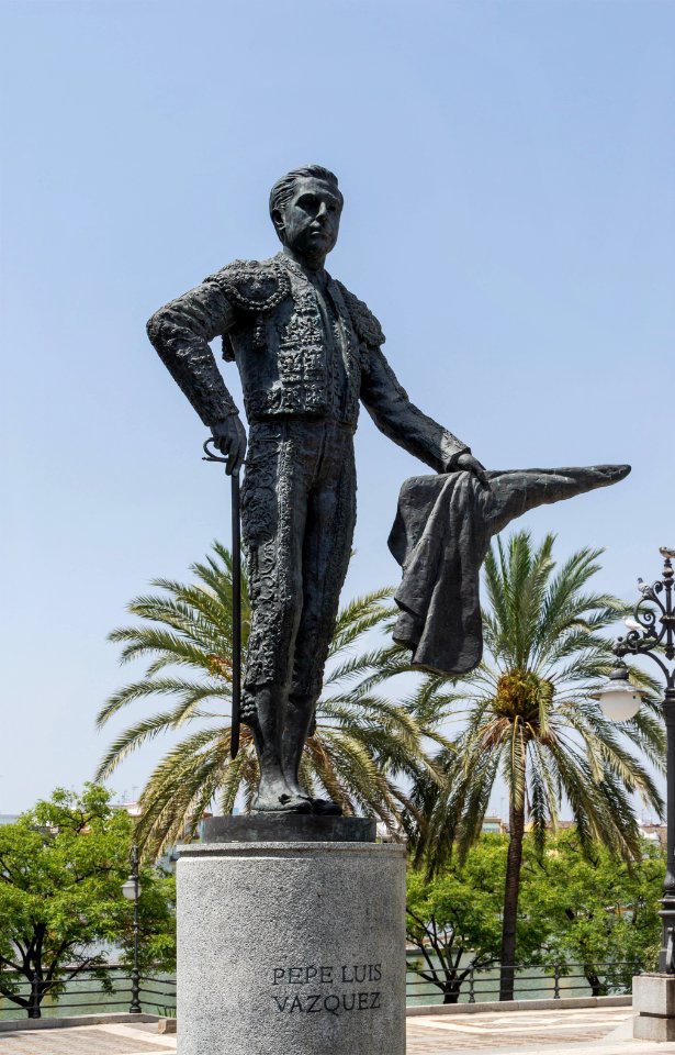 Statue Pepe Luis Vazquez Seville Spain