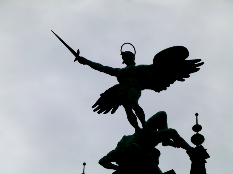 Statute of Michel on the roof of the town hall from Hamburg