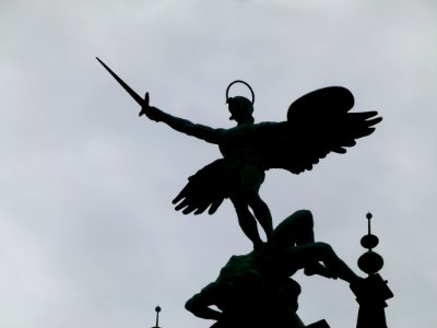 Statute of Michel on the roof of the town hall from Hamburg