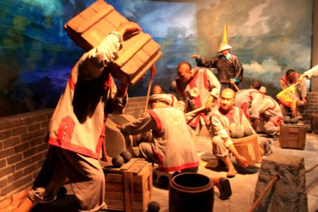 Statues showing the Destruction of opium at Humen