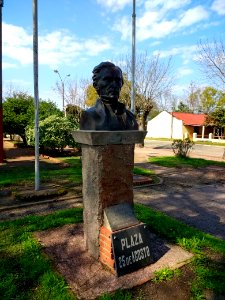 Statue of Artigas in the Plaza 25 de Agosto in Conchillas
