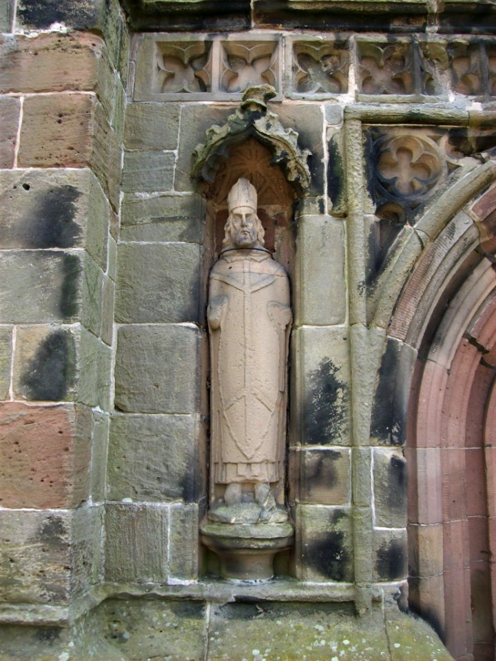 Statue of bishop, St Chad, Wybunbury 2