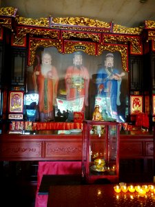 Statues of Three Gods of Fortune, Prosperity and Longevity in Kaifu Temple