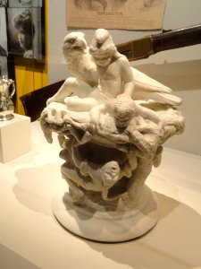 Statue depicting white, black, and Asian figures, late 1800s, made by the Union Porcelain Works, Greenpoint, New York - National Museum of American History - DSC06230