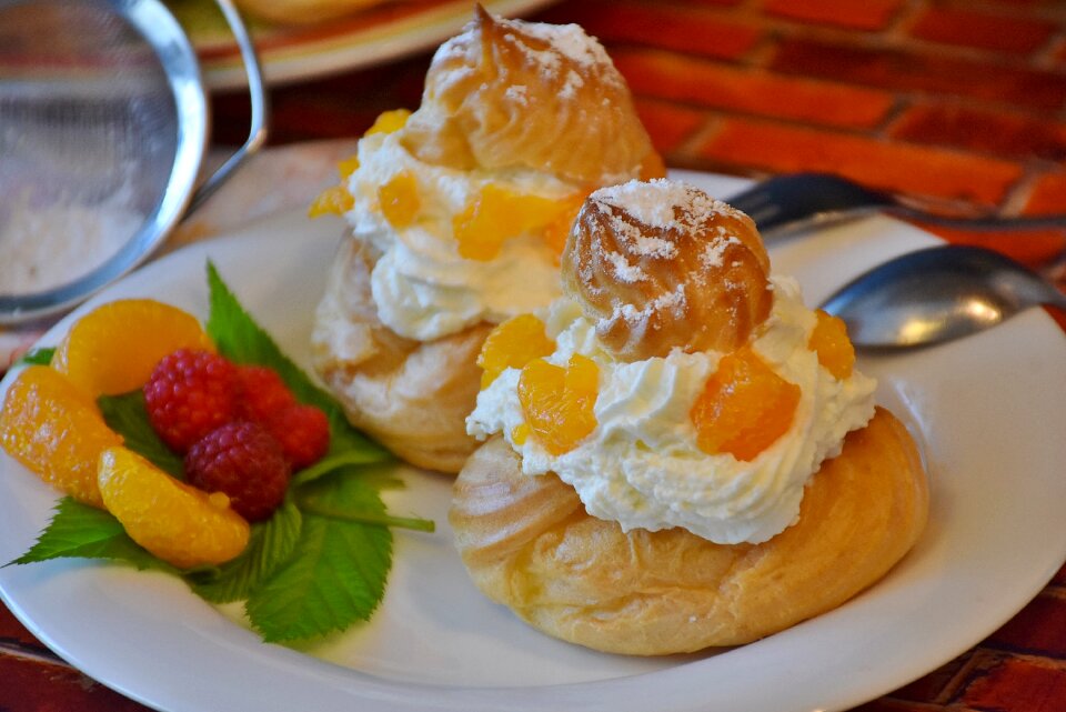 Baked goods delicious choux pastry