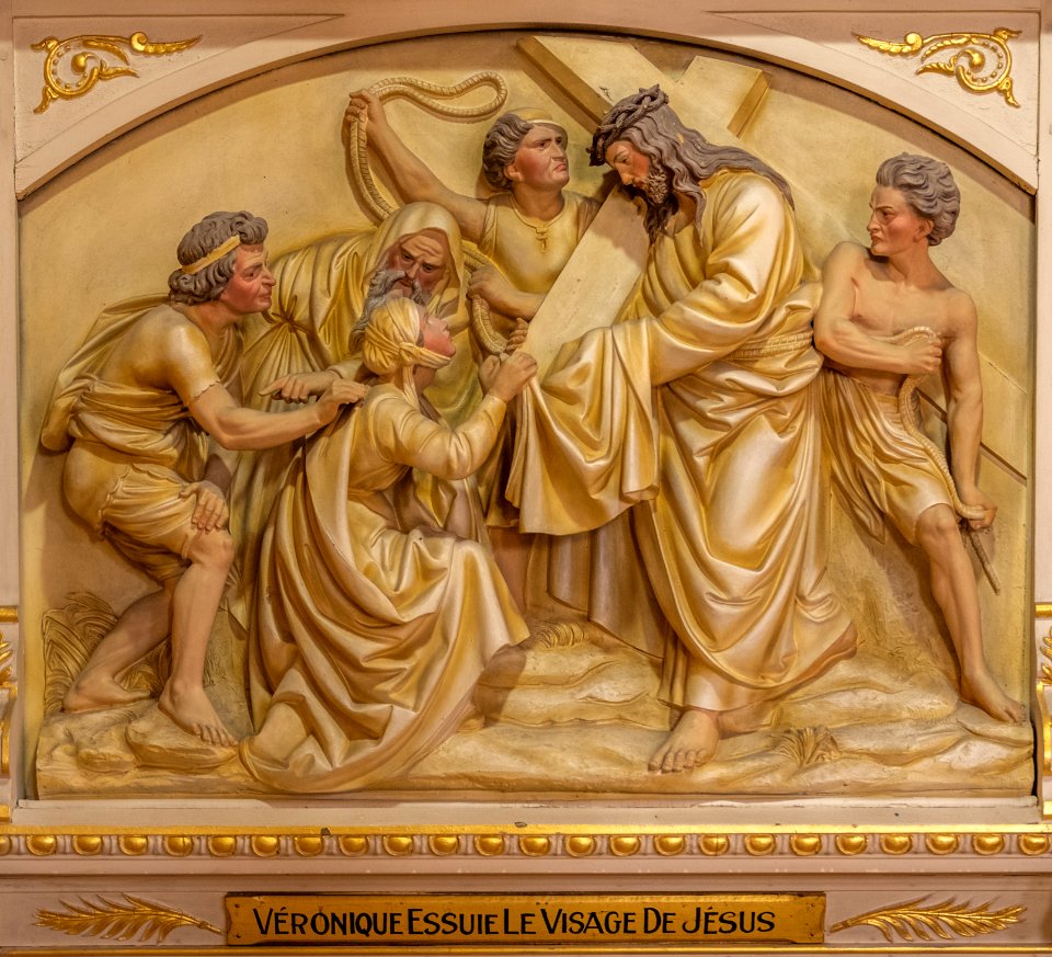 Station 6- Veronica essuie le visage de Jésus, Église Saint-Charles-Borromée de Québec, Quebec, Canada 10