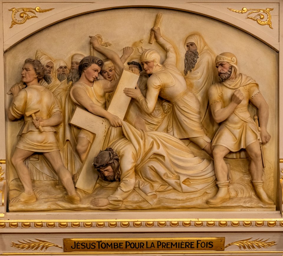 Station 3- Jésus tombe pour la première fois, Église Saint-Charles-Borromée de Québec, Quebec, Canada 13