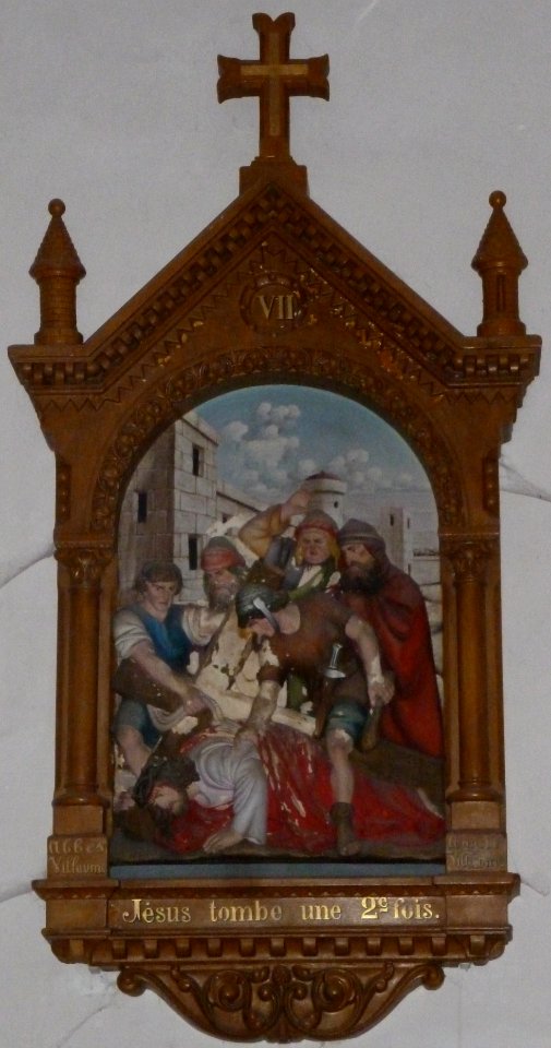 Station 7 du chemin de croix de l’église saint Laurent de Belmont