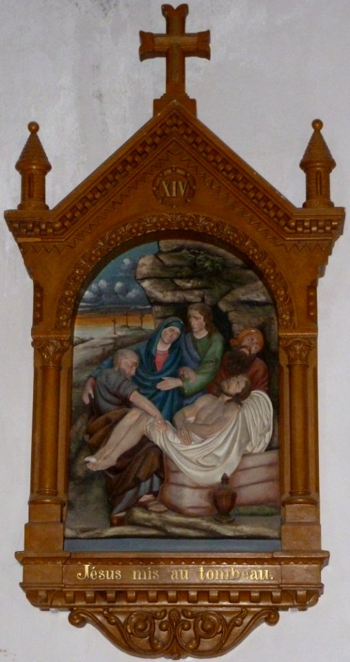 Station 14 du chemin de croix de l’église saint Laurent de Belmont