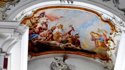 SteinbachEmporenfreskoChristusWirdAnsKreuzGenageltH1b