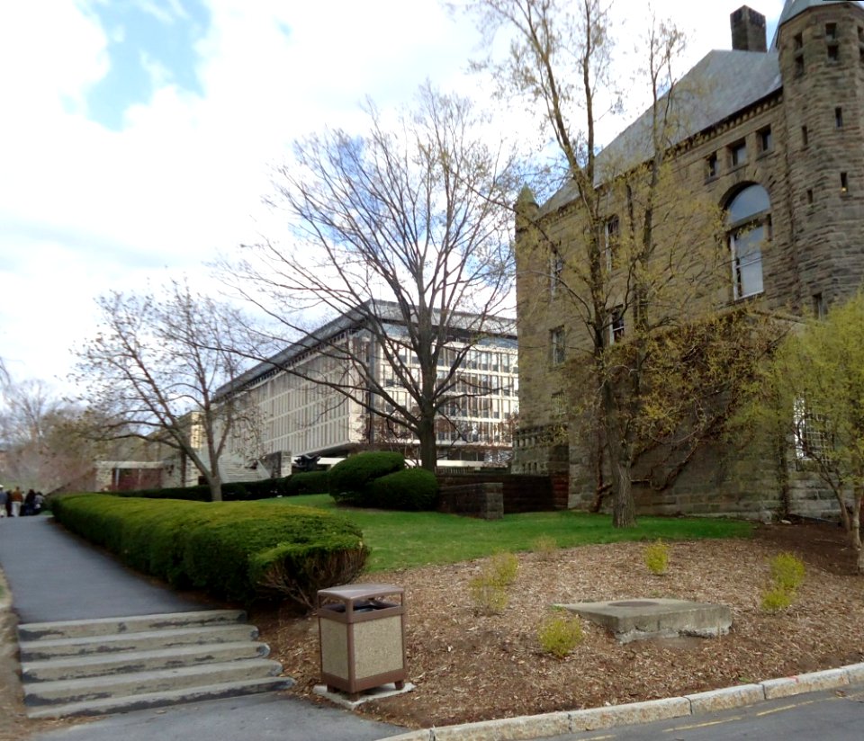 Steps and walkway and buildings at Cornell University