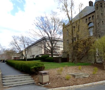 Steps and walkway and buildings at Cornell University