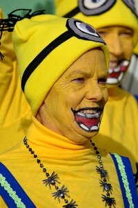 People dress up minions