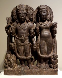 Stele with Shiva and Parvati, Kashmir, 10th or 11th century, gray schist - Cincinnati Art Museum - DSC03233 photo