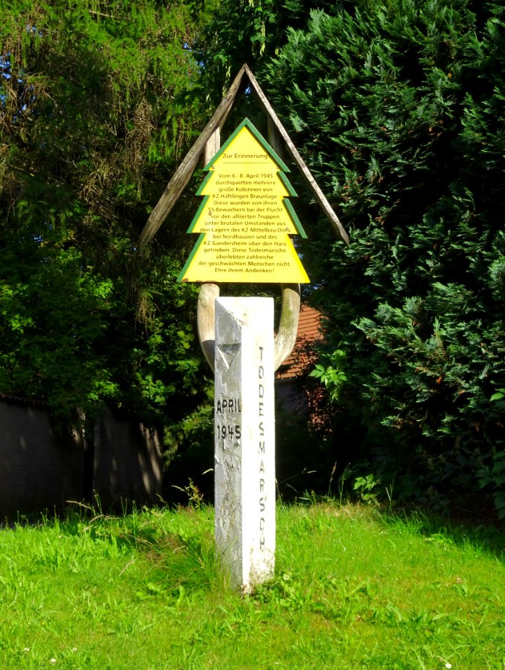 Stele zum Gedenken an Todesmärsche Braunlage 1