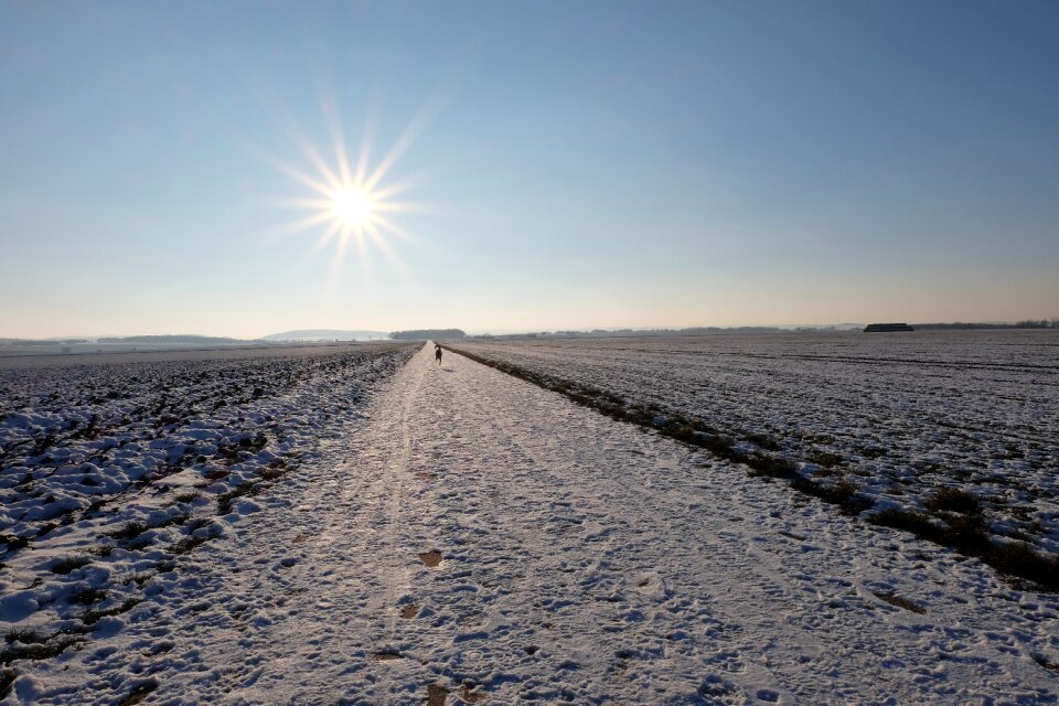 Blue sky snow