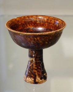 Stem cup, Korea, Joseon, 15th-16th century AD, brown glazed stoneware - Östasiatiska museet, Stockholm - DSC09422