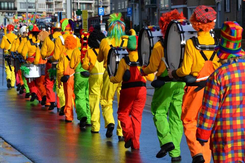 People dress up procession