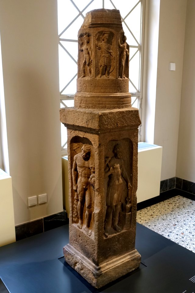 Stele with gods of the week days above four gods, Dieburg, Kreis Darmstadt-Dieburg, 200-250 AD, sandstone - Hessisches Landesmuseum Darmstadt - Darmstadt, Germany - DSC09995