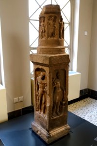 Stele with gods of the week days above four gods, Dieburg, Kreis Darmstadt-Dieburg, 200-250 AD, sandstone - Hessisches Landesmuseum Darmstadt - Darmstadt, Germany - DSC09995