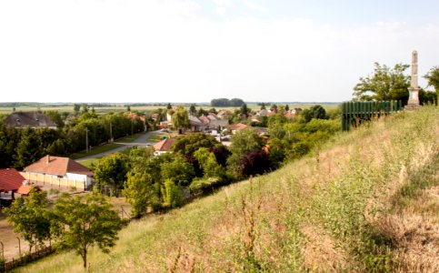 Szabolcs earthwork, view towards the village