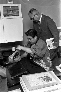 Tentoonstelling Japanse houtsneden in Okurahotel Amsterdam, Bestanddeelnr 924-9510