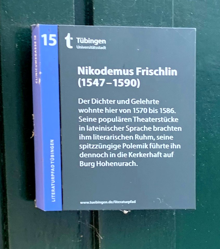 Tübingen, Clinicumsgasse 18, Übergang von Stiftskirchenplatz, Schild
