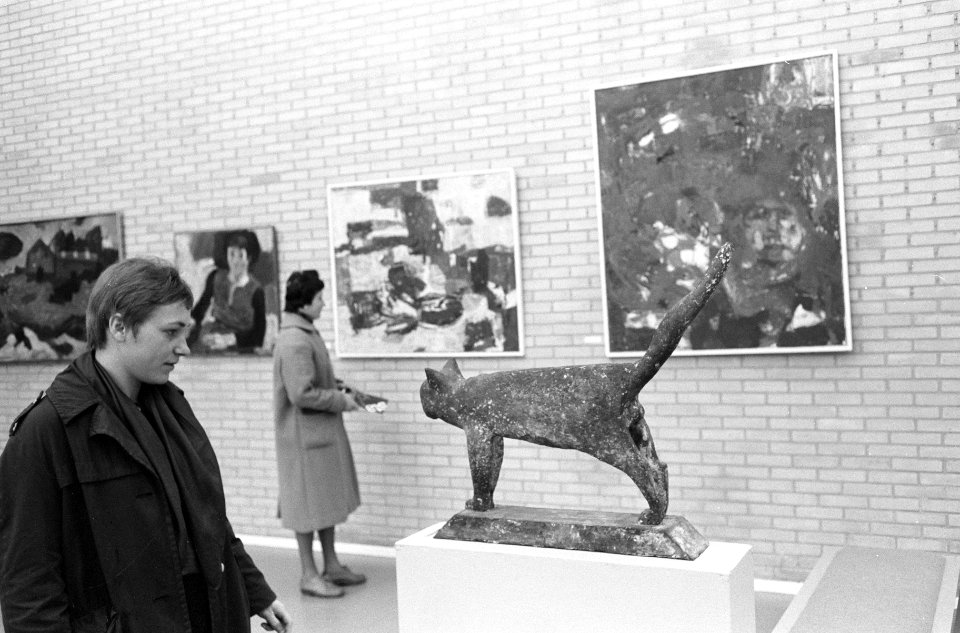 Tentoonstelling Tien jaar START in Amersfoort Belangstelling voor de kater , Bestanddeelnr 913-3253