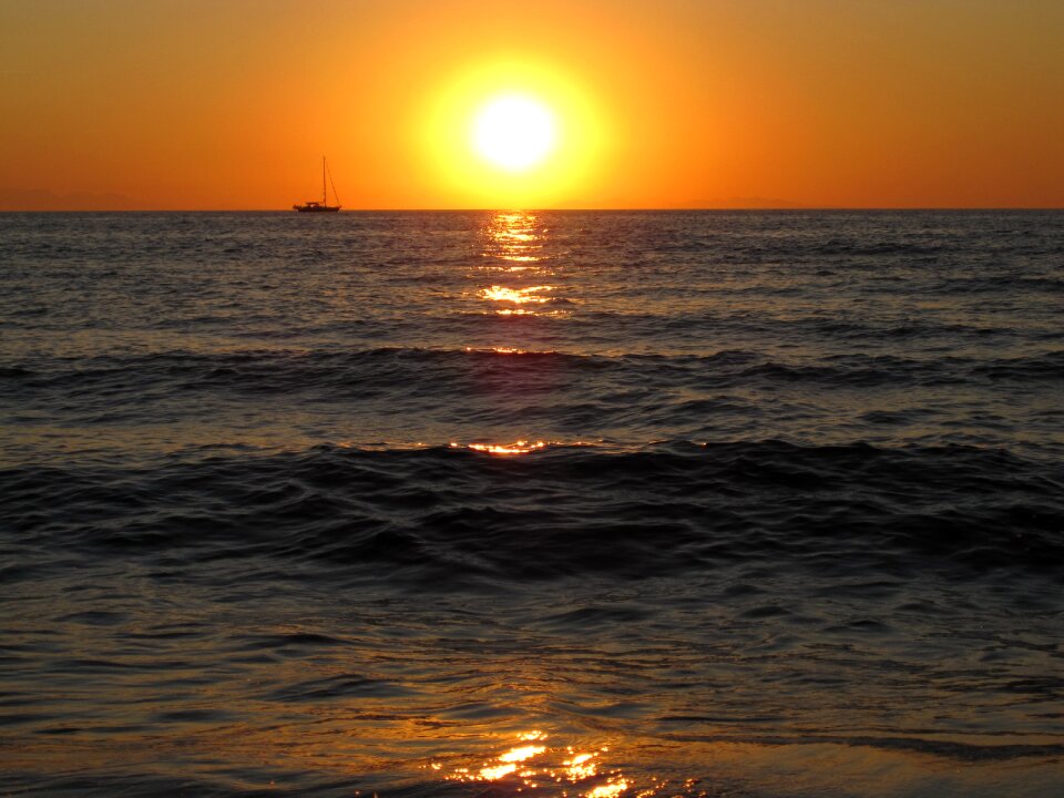 Afterglow sunset sea vacations