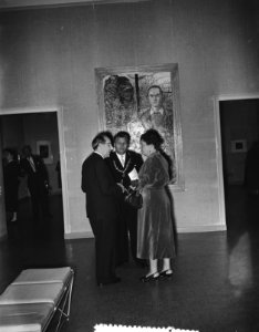 Tentoonstelling vrouwen schilderen in Gemeentemuseum, Bestanddeelnr 907-4527