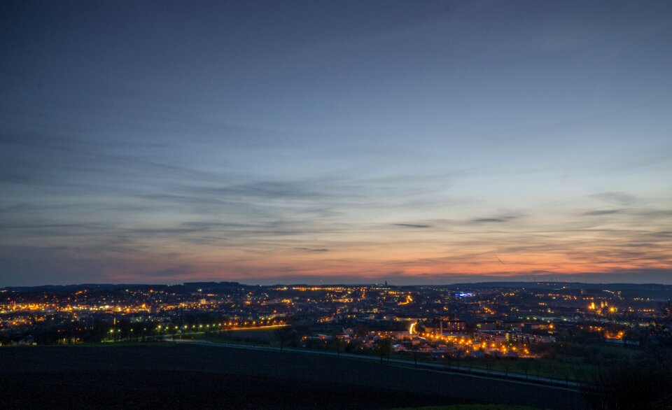 Lights dusk skyline