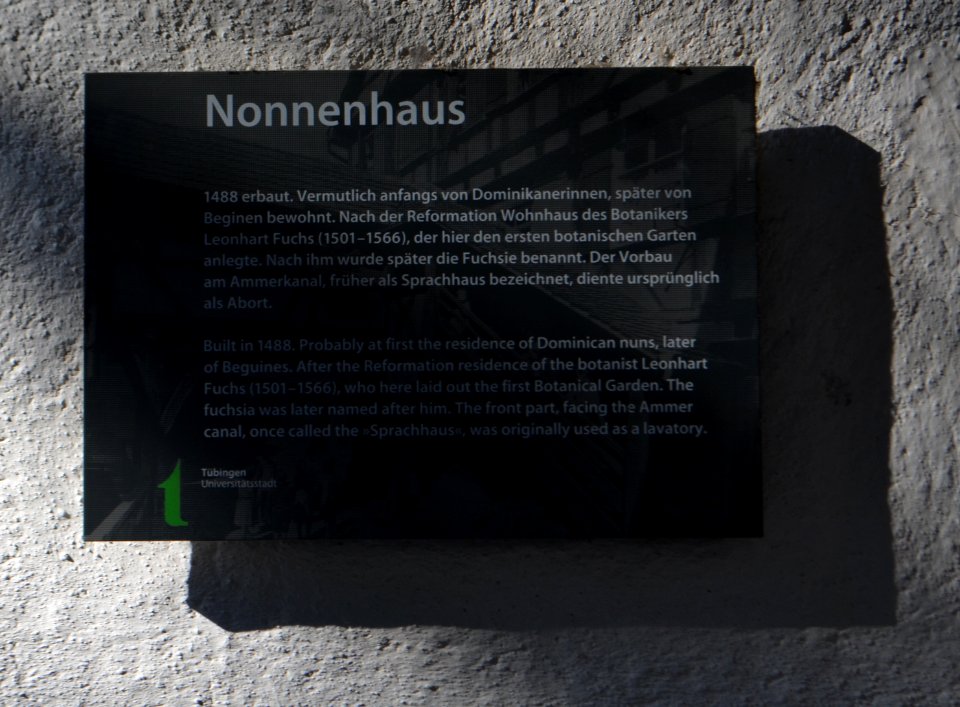 Tübigen, Beim Nonnenhaus 7, Tafel