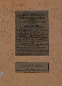 Tübingen, Bei der Fruchtschranne 5, Inschriftentafel